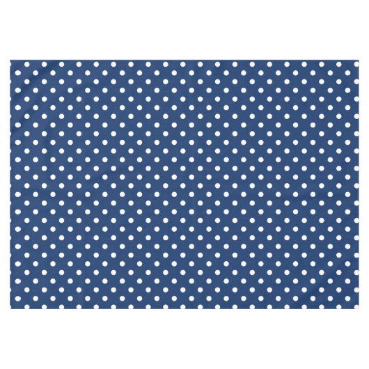 濃紺の白い水玉模様 テーブルクロス (正面(横))