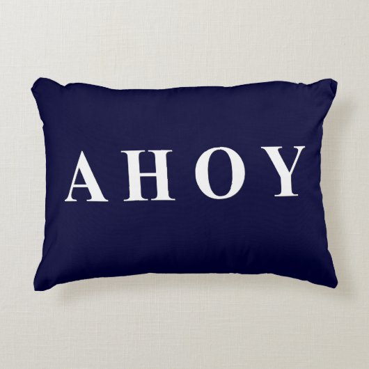濃紺の白く航海のな航行は縞で飾ります アクセントクッション (正面)