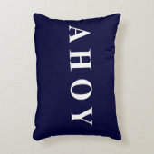 濃紺の白く航海のな航行は縞で飾ります アクセントクッション (正面(垂直))