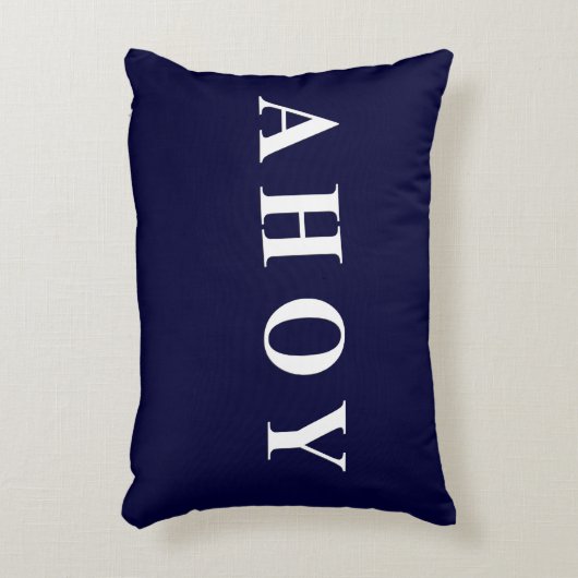 濃紺の白く航海のな航行は縞で飾ります アクセントクッション (正面(垂直))