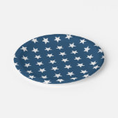 濃紺の白の独立記念日の星 ペーパープレート (アングル)