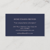 濃紺の矢の女性の専門ビジネス 名刺 (裏面)