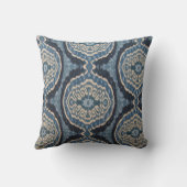 濃紺の種族のイカット クッション (裏面)