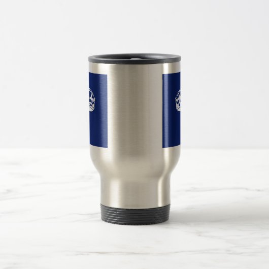 濃紺の穏やかな王冠アイコンを保って下さい トラベルマグ (中央)