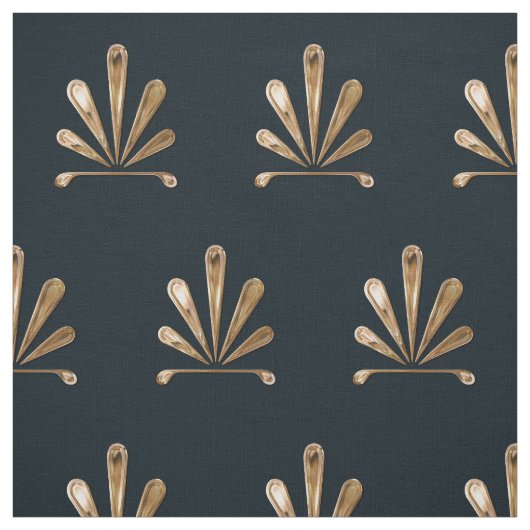 濃紺の背景が付いている金花パターン ファブリック (見本)