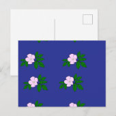 濃紺の背景にピンクの花 ポストカード (正面/裏面)