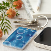 濃紺の背景の泡 キーホルダー (正面右)