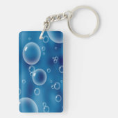 濃紺の背景の泡 キーホルダー (裏面)