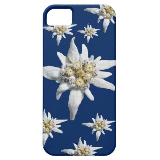 濃紺の背景のEdelweissの場合 Case-Mate iPhoneケース (裏面)