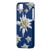 濃紺の背景のEdelweissの場合 Case-Mate iPhoneケース (裏面左)