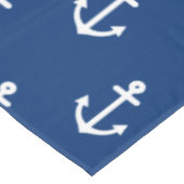 濃紺の航海のないかりパターン テーブルクロス (アングル)