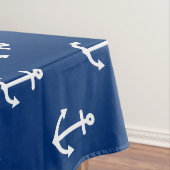 濃紺の航海のないかりパターン テーブルクロス (インサイチュ)