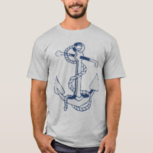 濃紺の航海のなボートのいかり7a tシャツ
