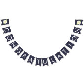 濃紺の花のアイボリーのばら色の結婚披露宴の旗布 バンティングフラッグ (全)