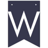 濃紺の花のアイボリーのばら色の結婚披露宴の旗布 バンティングフラッグ (第2の旗)