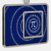 濃紺の装飾のPi数のための螺線形 シルバープレートフレームオーナメント (右)