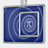 濃紺の装飾のPi数のための螺線形 シルバープレートフレームオーナメント (左)
