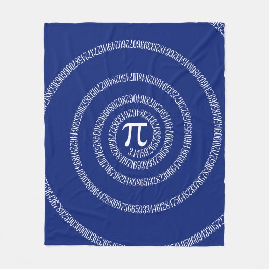 濃紺の装飾のPi数のための螺線形 フリースブランケット (正面)