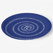 濃紺の装飾のPi数のための螺線形 ペーパープレート (アングル)