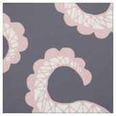 濃紺の赤面のピンクの白い花のレース ファブリック (見本)