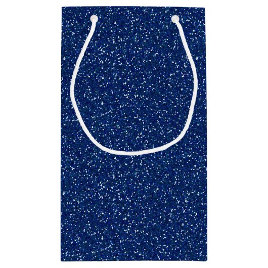 濃紺の輝きのグリッターのギフトバッグ スモールペーパーバッグ (裏面)