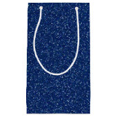 濃紺の輝きのグリッターのギフトバッグ スモールペーパーバッグ (正面)