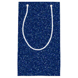 濃紺の輝きのグリッターのギフトバッグ スモールペーパーバッグ