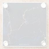 濃紺の金大理石 ガラスコースター (裏面)