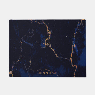 濃紺の金大理石 ドアマット