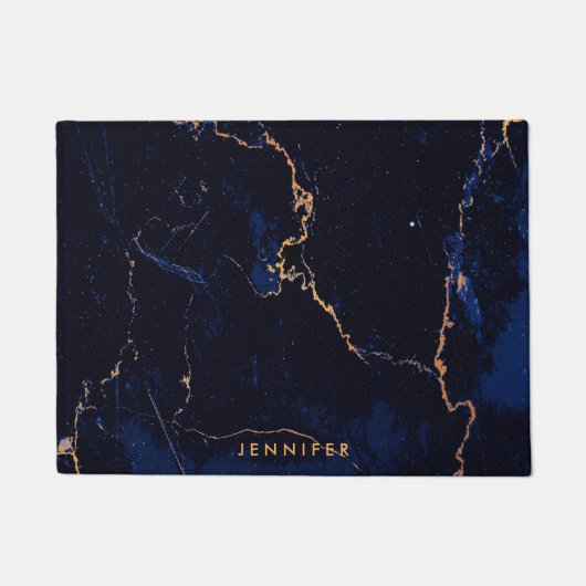 濃紺の金大理石 ドアマット (正面)