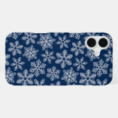 濃紺の雪の結晶 iPhoneケース (裏面横)