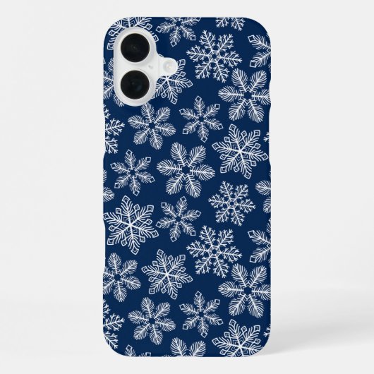 濃紺の雪の結晶 iPhoneケース (裏面)