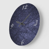 濃紺の革質 ラージ壁時計 (傾斜)