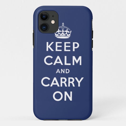 濃紺のKeep Calm and Carry OnのiPhone 5の場合 Case-Mate iPhoneケース (裏面)