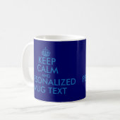 濃紺のKeepCalmは| Personalizableのテンプレートを襲います コーヒーマグカップ (正面左)