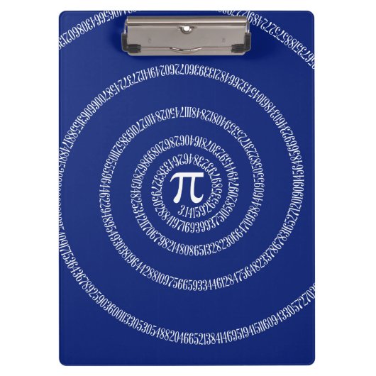 濃紺のPiのためのデザインの螺線形 クリップボード (正面)