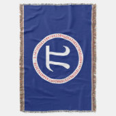 濃紺のPiのリング スローブランケット (正面縦)