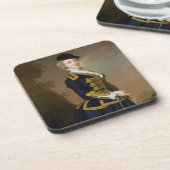 濃紺のriを身に着けているナンシーFortesqueのポートレート コースター (左側)