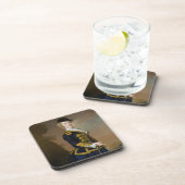 濃紺のriを身に着けているナンシーFortesqueのポートレート コースター (右側)