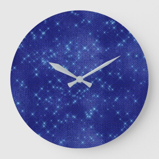 濃紺はきらめくスパンコールの金属ダイヤモンドを主演します ラージ壁時計 (正面)