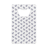 濃紺は白い背景パターンを固定します クレジットカード栓抜き (裏面)