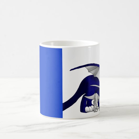 濃紺または銀の母および子供のドラゴンのマグ コーヒーマグカップ (中央)