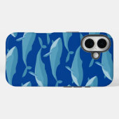濃紺を泳ぐクジラの群れ Case-Mate iPhoneケース (裏面 (横))