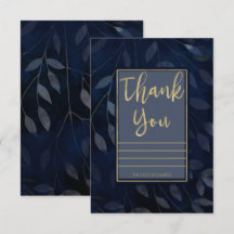 濃紺ゴールド ボタニカルリーフ モダン サンクス