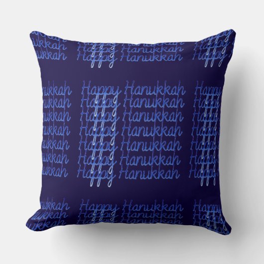 濃紺ハヌカーの幸せな宗教ユダヤ人の休日 クッション (正面)