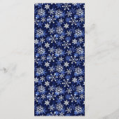 濃紺メニュー棚カードの白い雪片 メニュー (裏面)