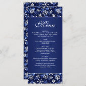 濃紺メニュー棚カードの白い雪片 メニュー (正面/裏面)