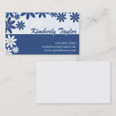 濃紺割れた花パターン- 名刺 (正面/裏面)