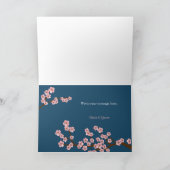 濃紺及びピンクの桜は感謝していしています サンキューカード (内部)