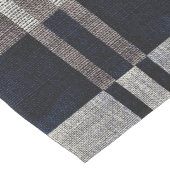 濃紺及び灰色ストライプな箱パターンテーブルのランナー ショートテーブルランナー (コーナー)